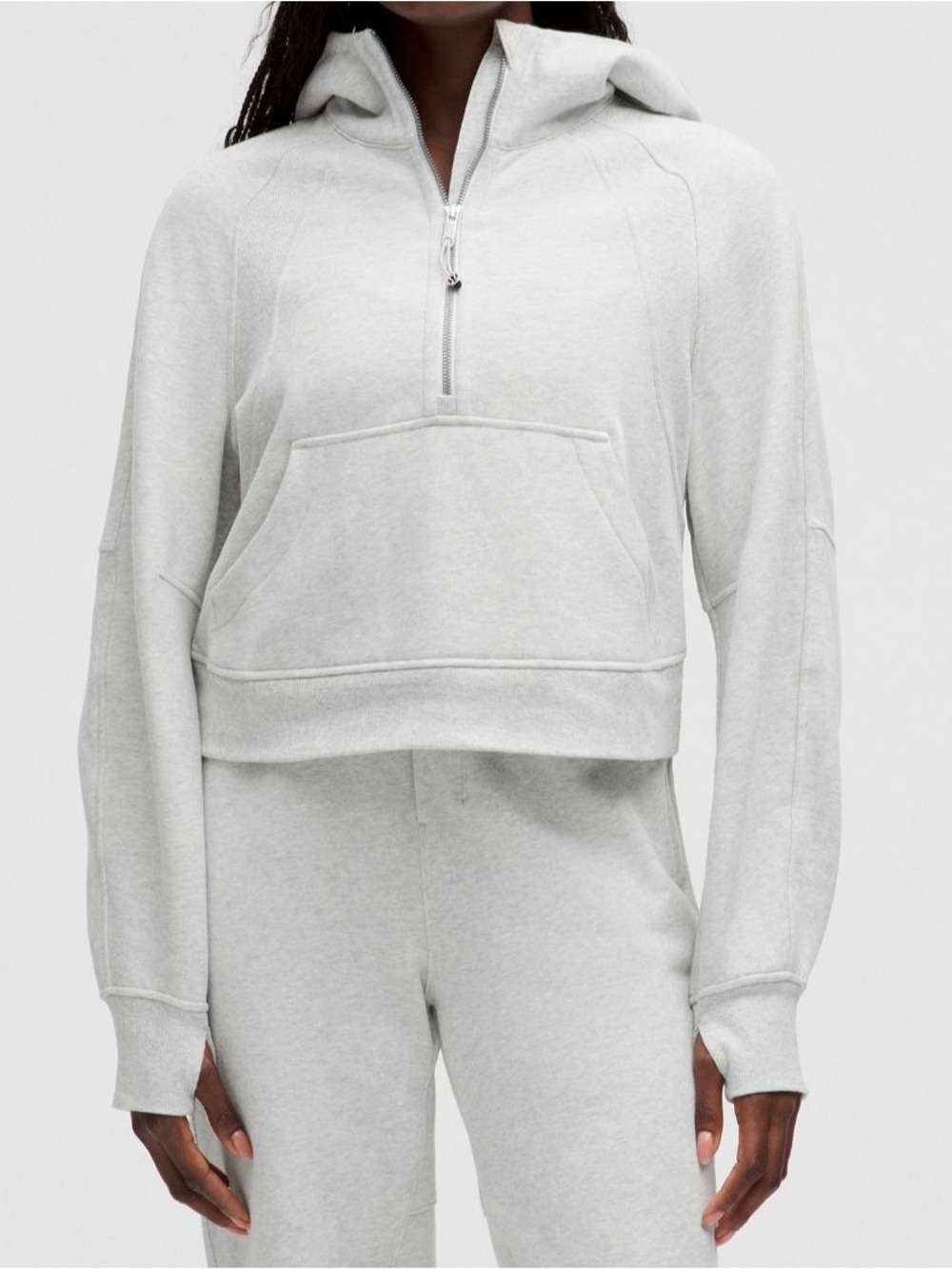 lululemon athletica Light Gray Half-Zip Hoodie